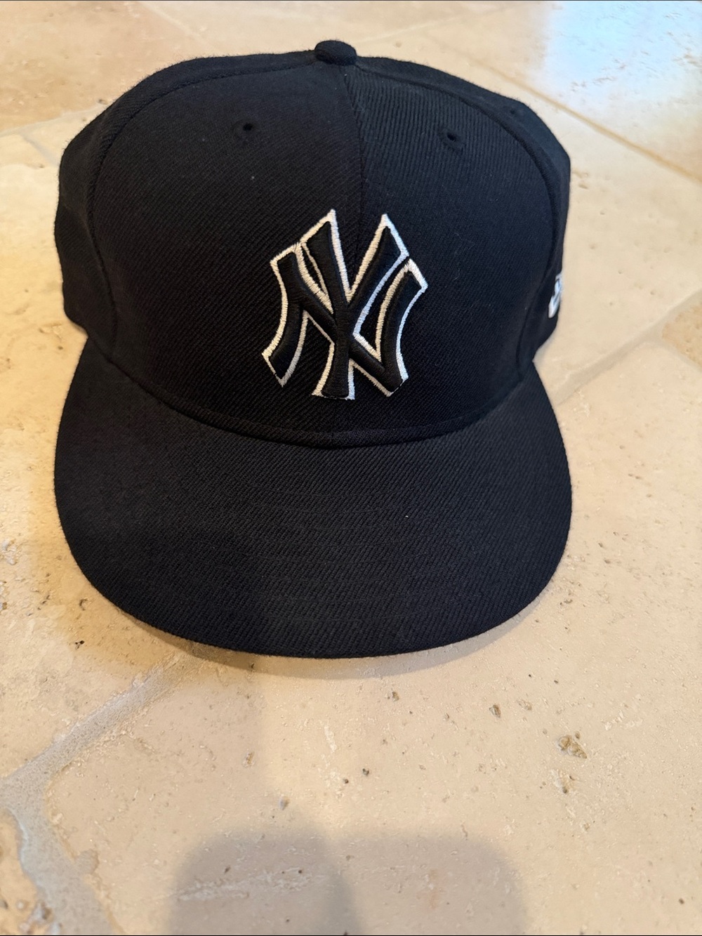 New Era Black Cap with White NY Logo